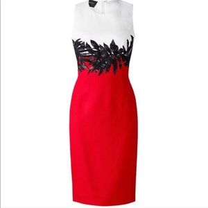Carlisle Size 4 red white & black cocktail dress